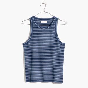 Madewell Blue Stripe Ribbed Tank Top size S